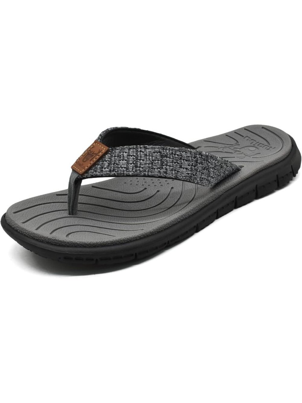 Women's Charcoal Flip Flops Lightweight Cushion Summer Beach Sandals Casual